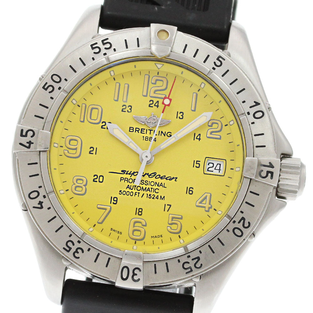 BREITLING Super Ocean A17345 Date Yellow Dial Automatic Men's Watch_868617