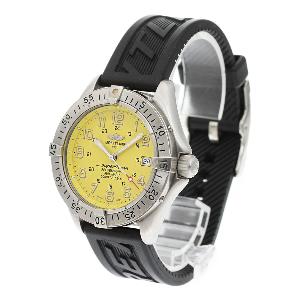 BREITLING Super Ocean A17345 Date Yellow Dial Automatic Men's Watch_868617