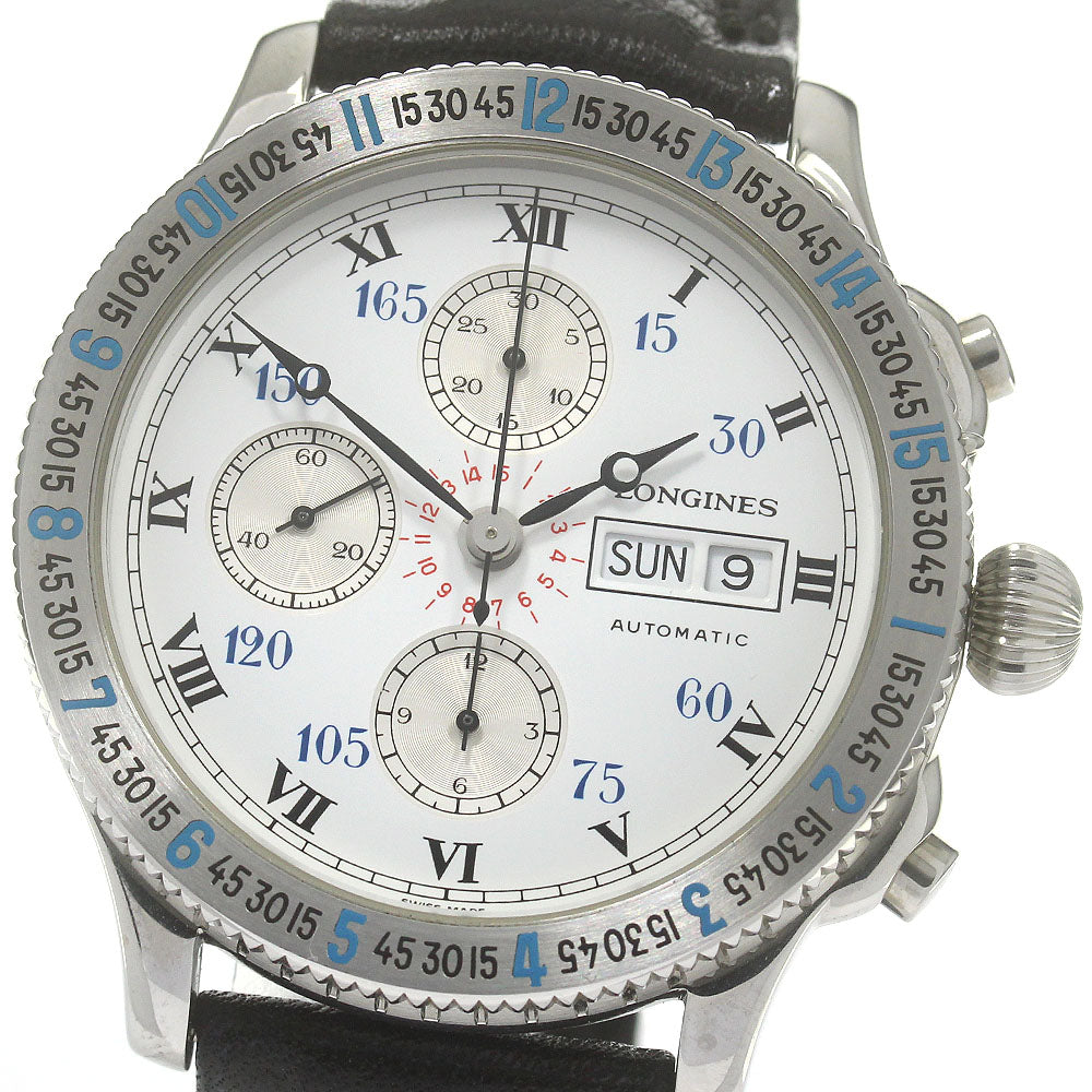LONGINES Lindbergh Hour Angle L2.602.4 Chronograph White / Silver Dial Automatic Men's Watch_868641