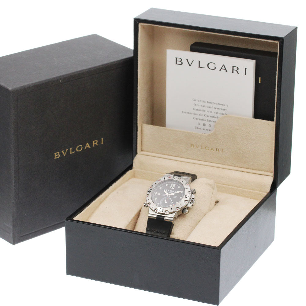 BVLGARI Diagono Scuba SD38SGMT GMT date black Dial Automatic Men's Watch_868657