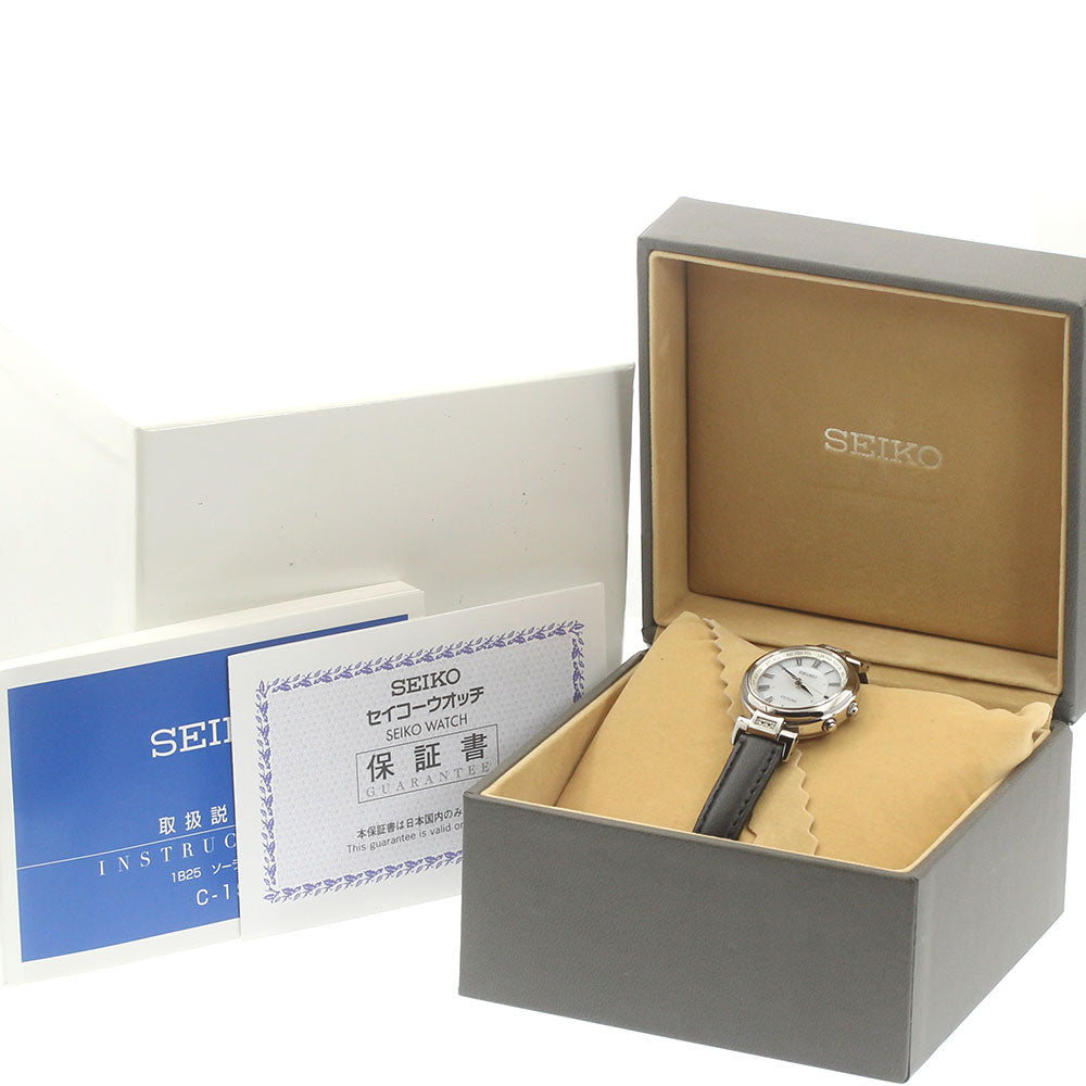 SEIKO Dolce & Exceline SWCW109 Date White shell Dial Solar Powered Radio Ladies Watch_868709