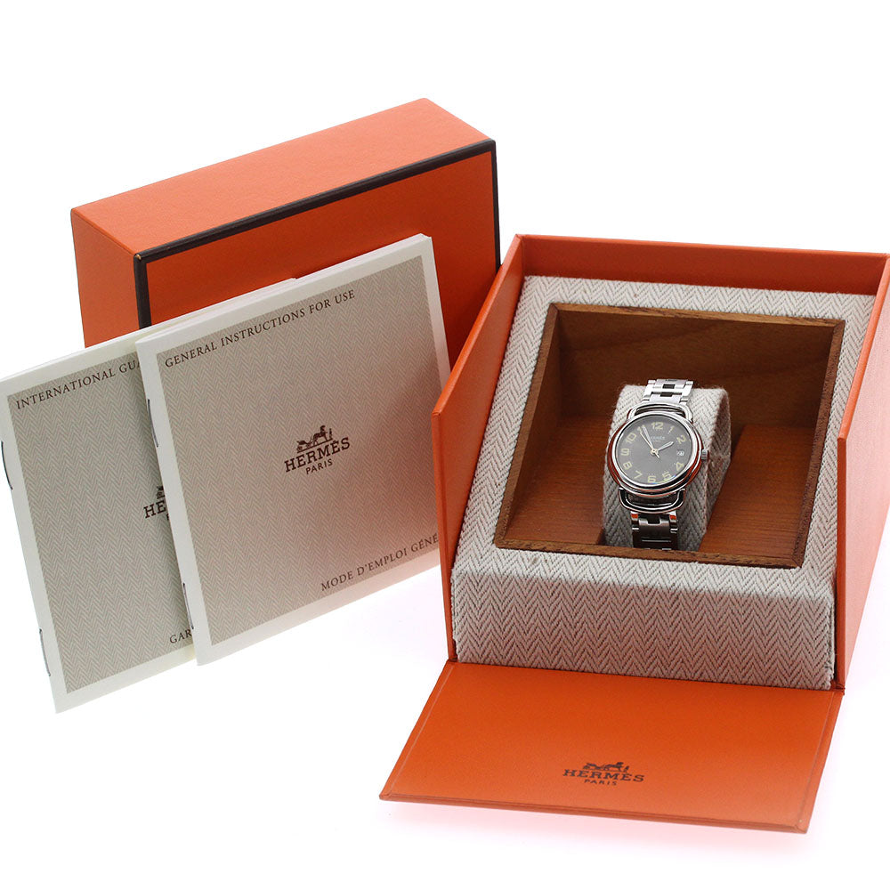 HERMES Pullman PU2.210 Date gray Dial Quartz Ladies Watch_868830