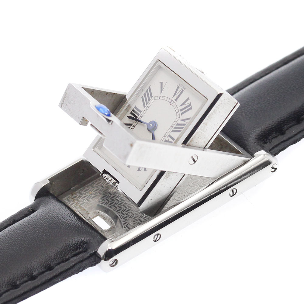 CARTIER Tank bath curant W1011158 beige Dial Quartz Ladies Watch_868870