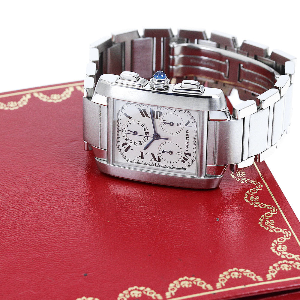 CARTIER Tank Française XL Chrono Reflex W51001Q3 Quartz Men's Watch_868881