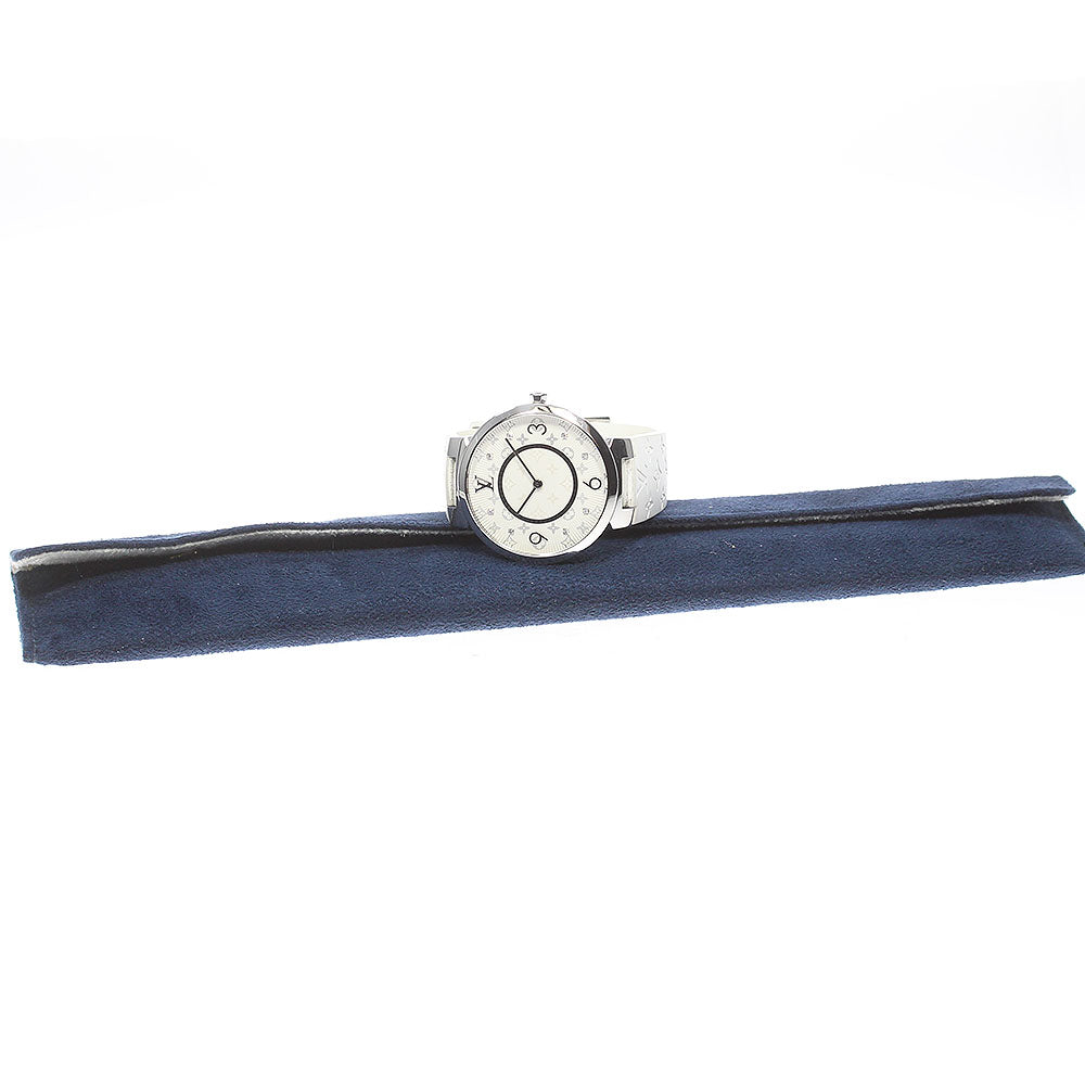 LOUIS VUITTON Tanbur slim Q1E01 8P diamond Silver Dial Quartz Men's Watch_868890