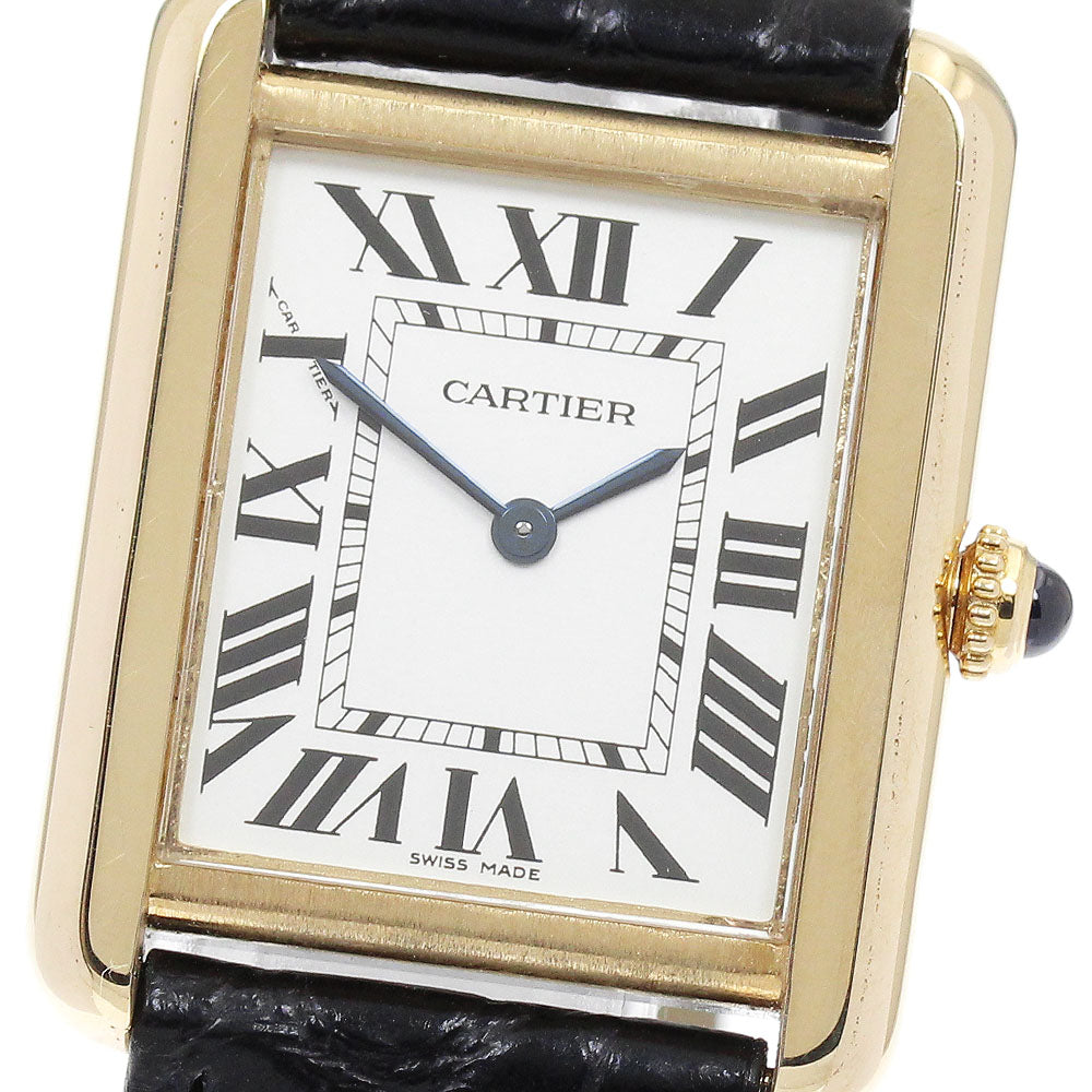 CARTIER Tank solo SM W1018755 Stainless Steel/K18YG Silver Dial Quartz Ladies Watch_868895