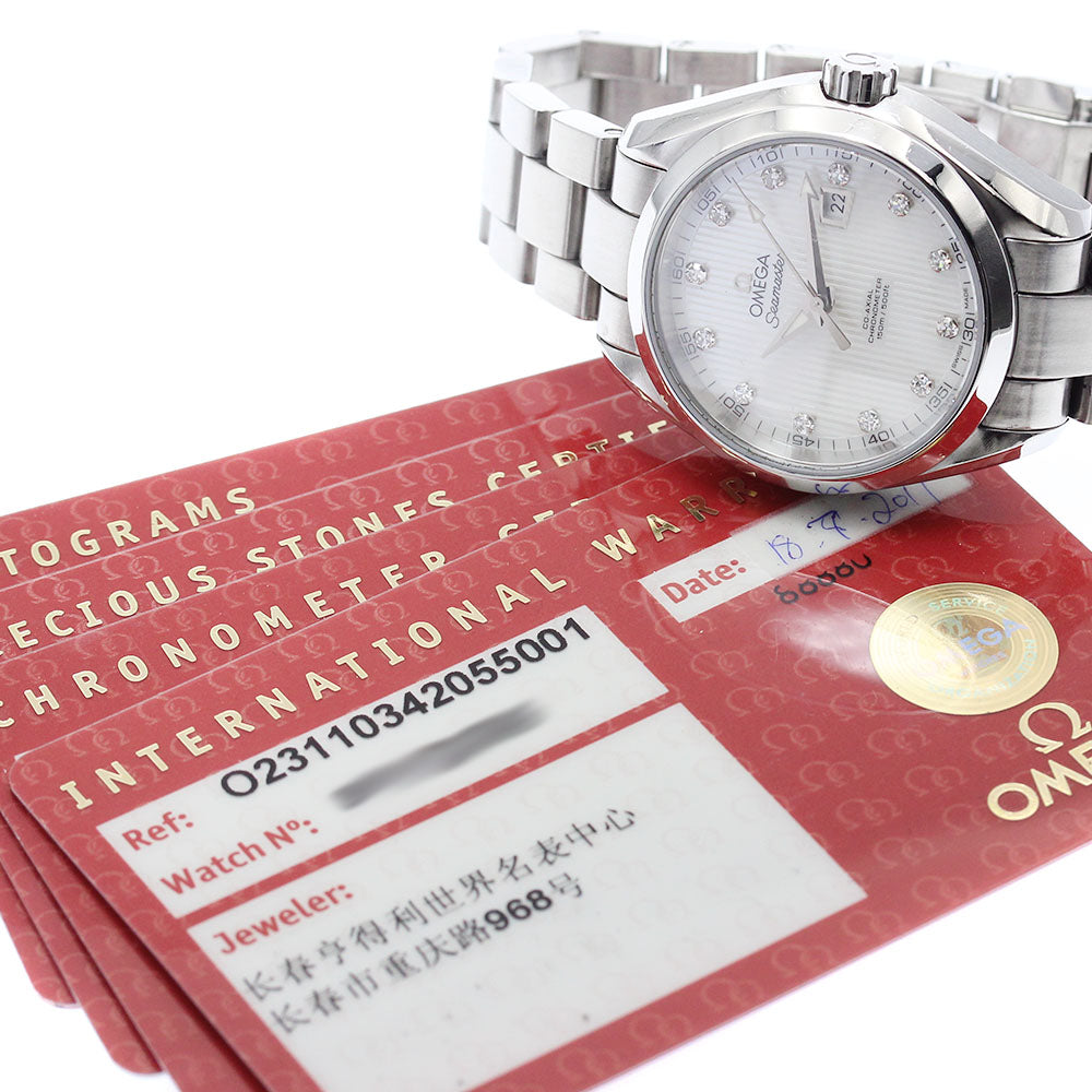 OMEGA Seamaster Aqua Terra 231.10.34.20.55.001 Co-Axial 12P Diamond White shell Dial Automatic Ladies Watch_868938