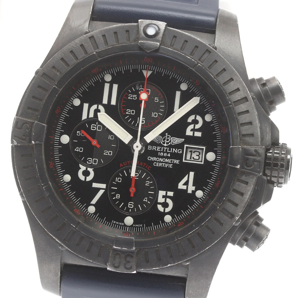 BREITLING super avenger black steel M13370 Chronograph Automatic Men's_869052