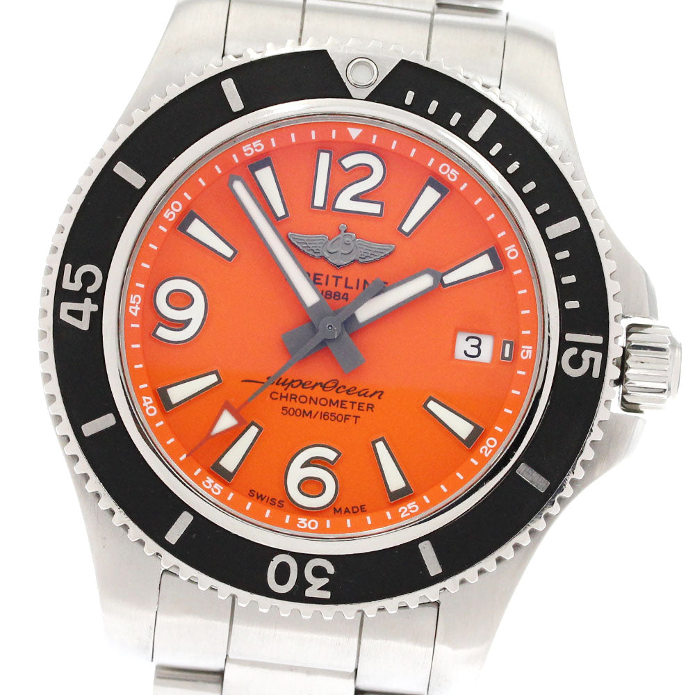 BREITLING Super Ocean 42 A17366 Date Orange Dial Automatic Men's Watch_869093