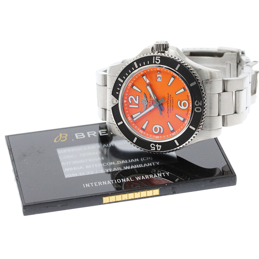 BREITLING Super Ocean 42 A17366 Date Orange Dial Automatic Men's Watch_869093