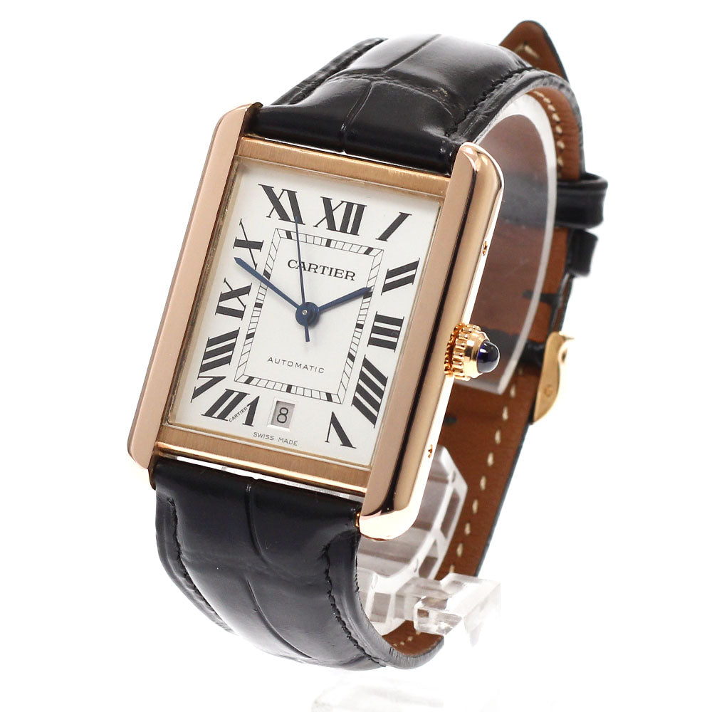 CARTIER Tank Solo XL W5200026 K18PG Date Silver Dial Automatic Men's Watch_869196