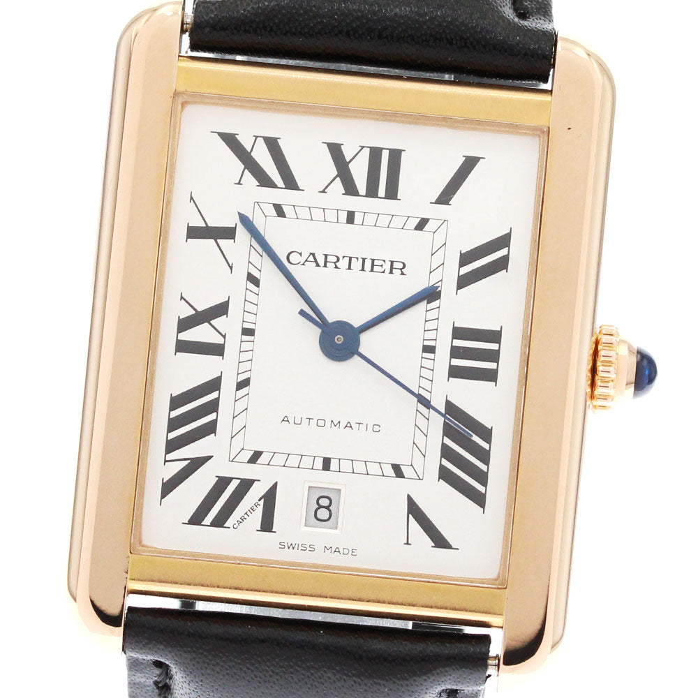 CARTIER Tank solo XL W5200026 Date K18PG Silver Dial Automatic Men's_869197