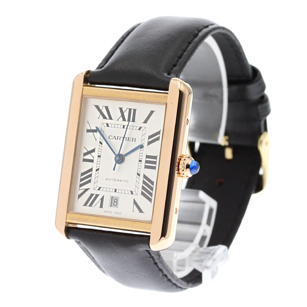 CARTIER Tank solo XL W5200026 Date K18PG Silver Dial Automatic Men's_869197