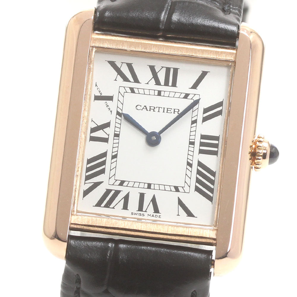 CARTIER Tank solo SM W5200024 K18PG/Stainless Steel Silver Dial Quartz Ladies Watch_869210