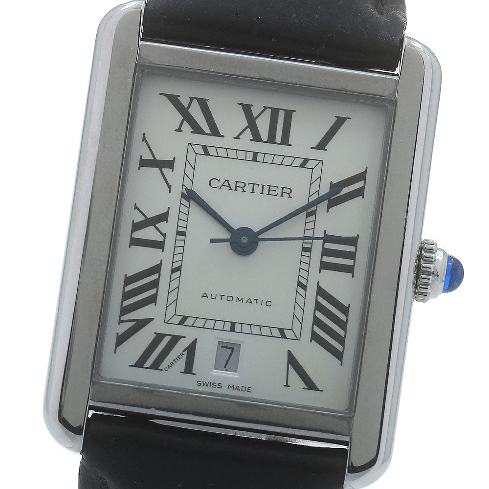 CARTIER Tank solo XL W5200027 Date Silver Dial Automatic Men's Watch_869220