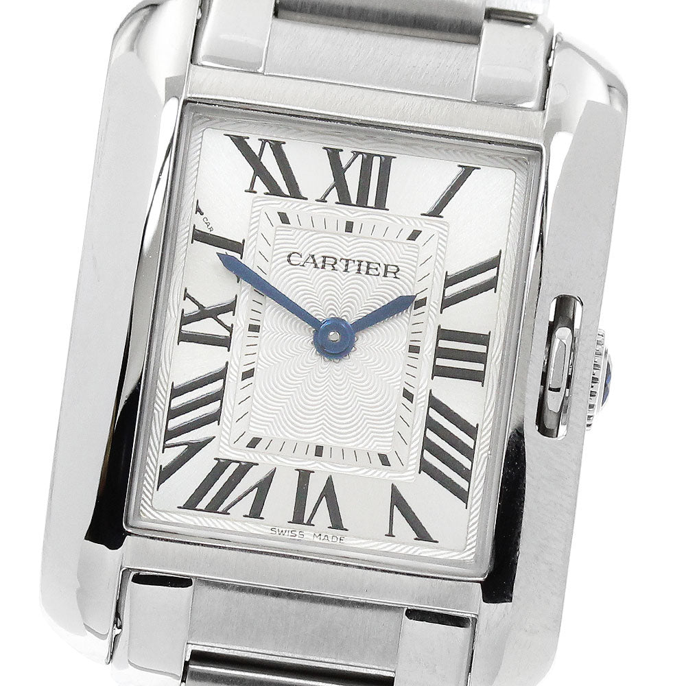CARTIER Tank Anglaze SM W5310022 Silver Dial Quartz Ladies Watch_869226