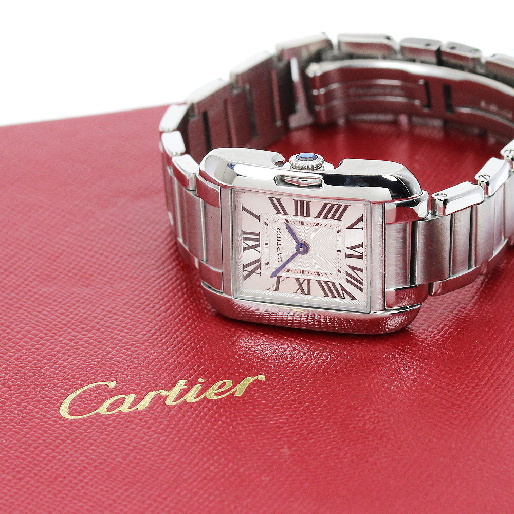 CARTIER Tank Anglaze SM W5310022 Silver Dial Quartz Ladies Watch_869226