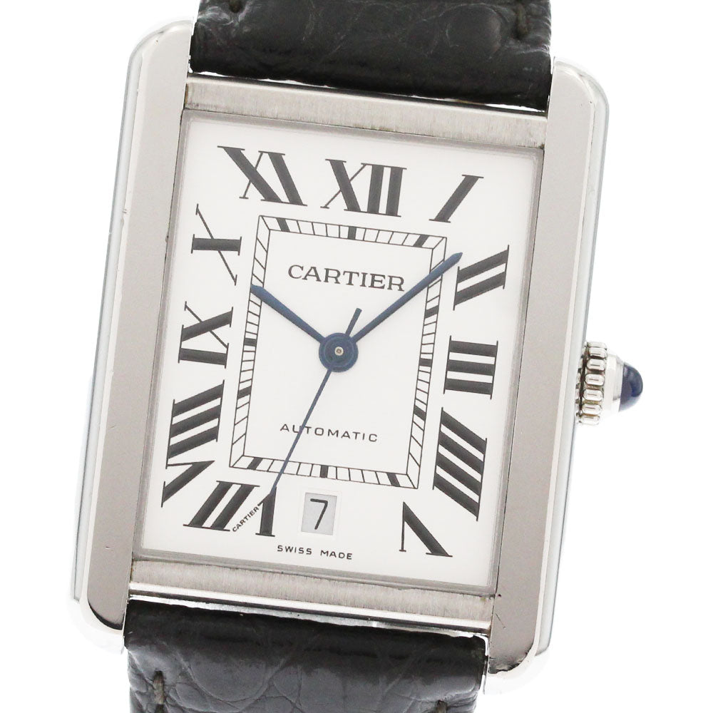 CARTIER Tank solo XL W5200027 Date Silver Dial Automatic Men's Watch_869238