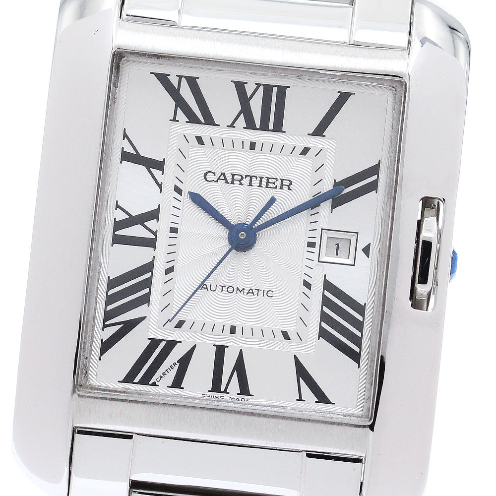 CARTIER Tank Anglaise LM W5310009 Date Silver Dial Automatic Men's Watch_869239