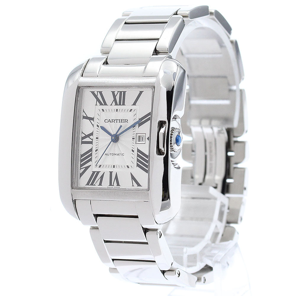 CARTIER Tank Anglaise LM W5310009 Date Silver Dial Automatic Men's Watch_869239