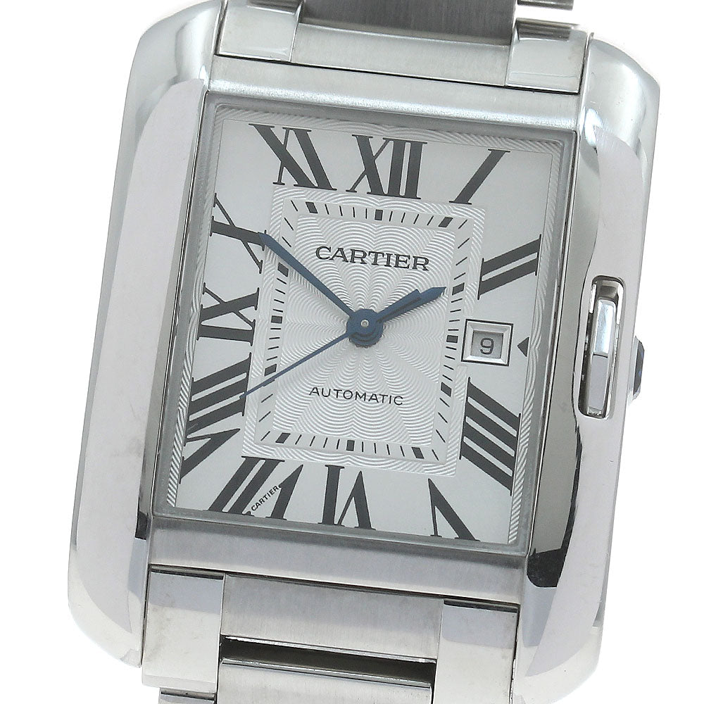CARTIER Tank Anglaise LM W5310009 Date Silver Dial Automatic Men's Watch_869243