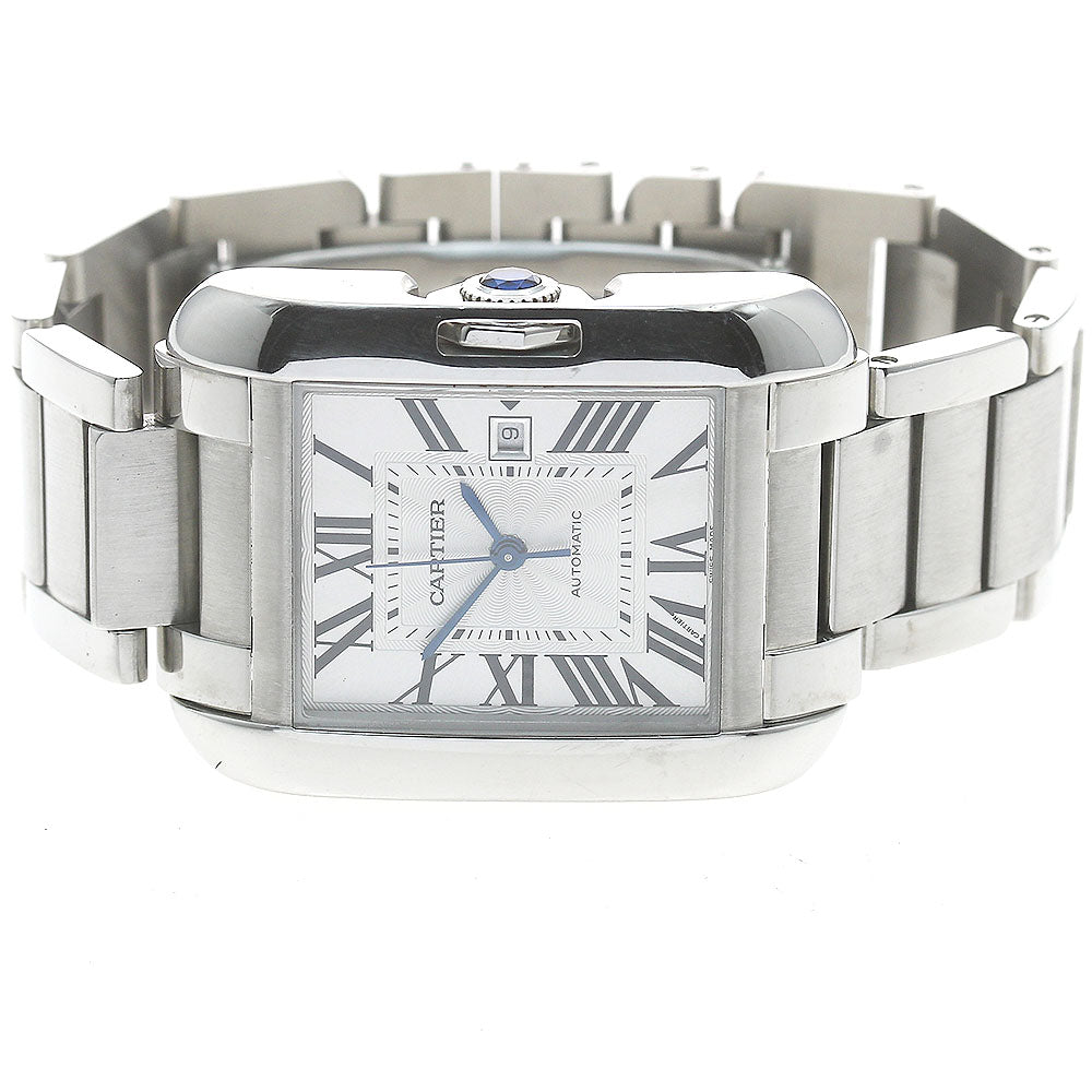 CARTIER Tank Anglaise LM W5310009 Date Silver Dial Automatic Men's Watch_869243