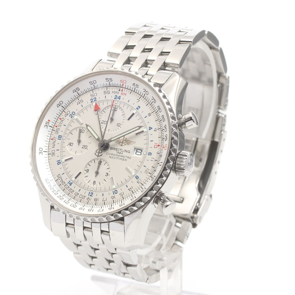 BREITLING Navitimer World A24322 Chronograph Silver Dial Automatic Men's_869275
