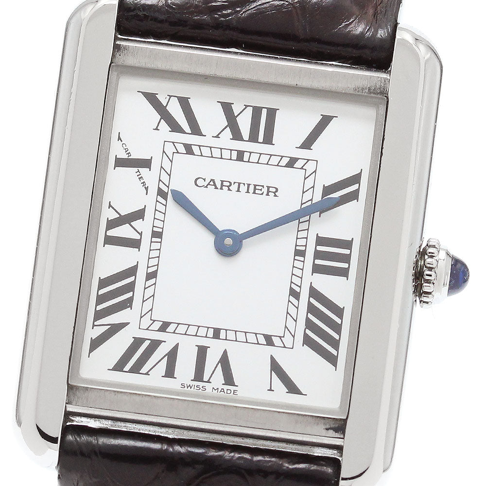 CARTIER Tank solo SM W5200005 Silver Dial Quartz Ladies Watch_869289