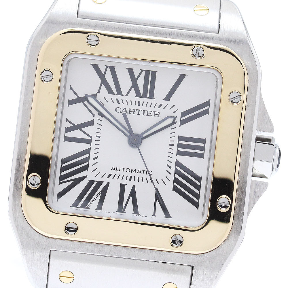 CARTIER Santos 100 LM W200728G YG2 tone Silver Dial Automatic Men's Watch_869309