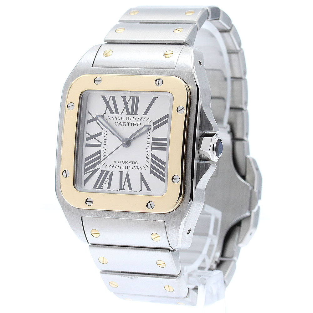 CARTIER Santos 100 LM W200728G YG2 tone Silver Dial Automatic Men's Watch_869309