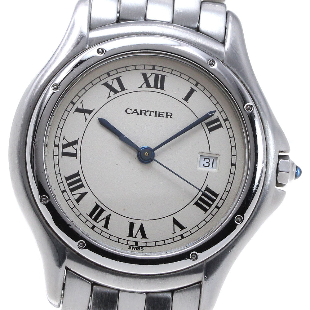 CARTIER PANTHERE Cougar LM Date Beige Dial Quartz Boy's Watch_869338