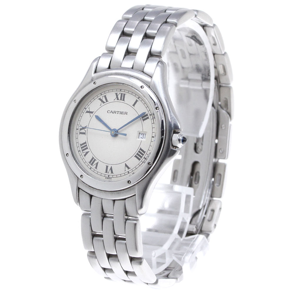 CARTIER PANTHERE Cougar LM Date Beige Dial Quartz Boy's Watch_869338