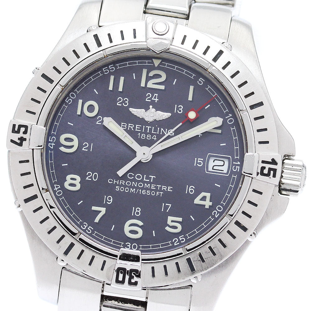 BREITLING Colt A74350 Date gray Dial Quartz Boy's Watch_869355