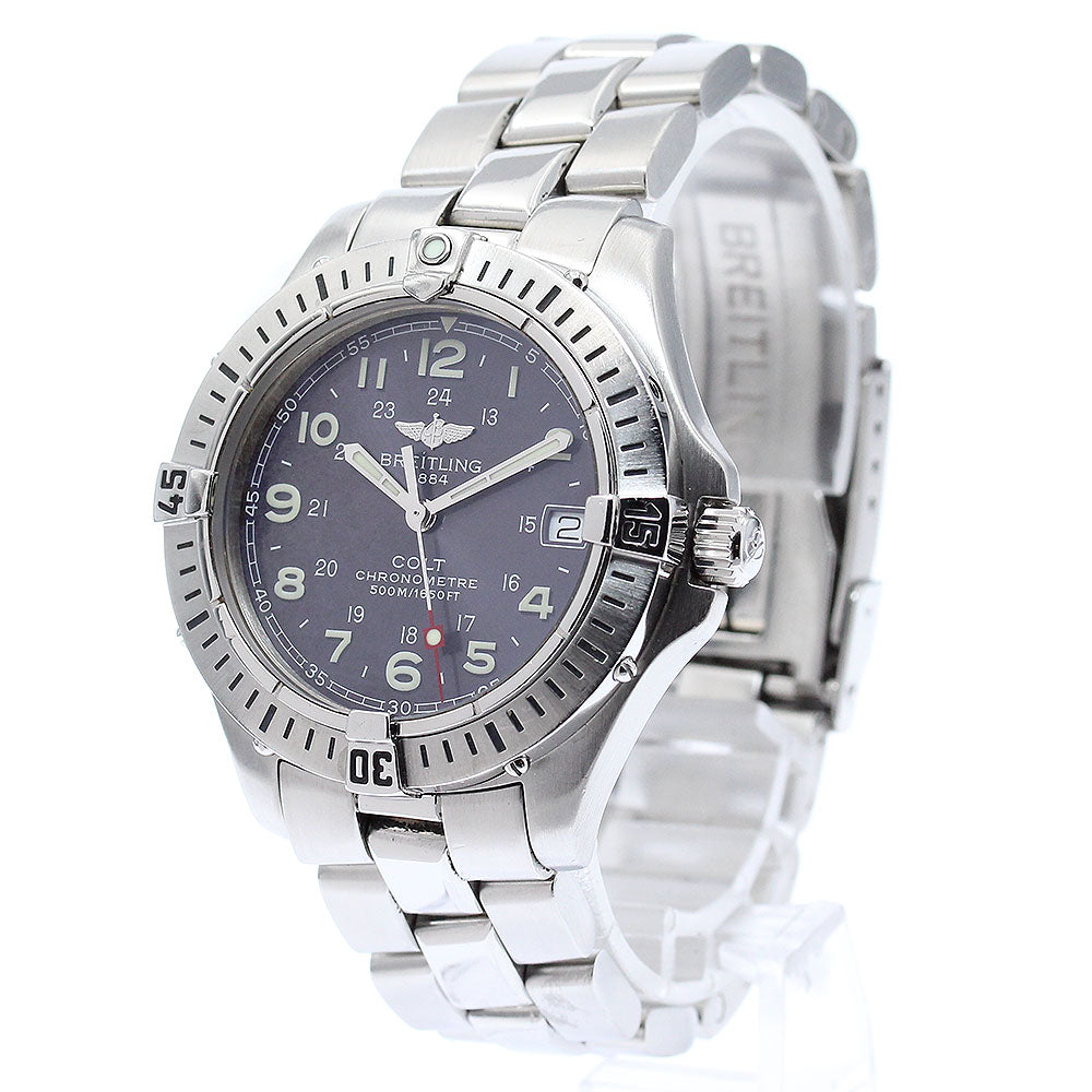 BREITLING Colt A74350 Date gray Dial Quartz Boy's Watch_869355