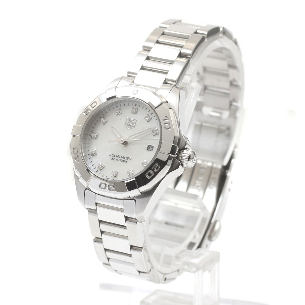 TAG HEUER Aqua racer WAY1413 11P diamond White shell Dial Quartz Ladies Watch_869386