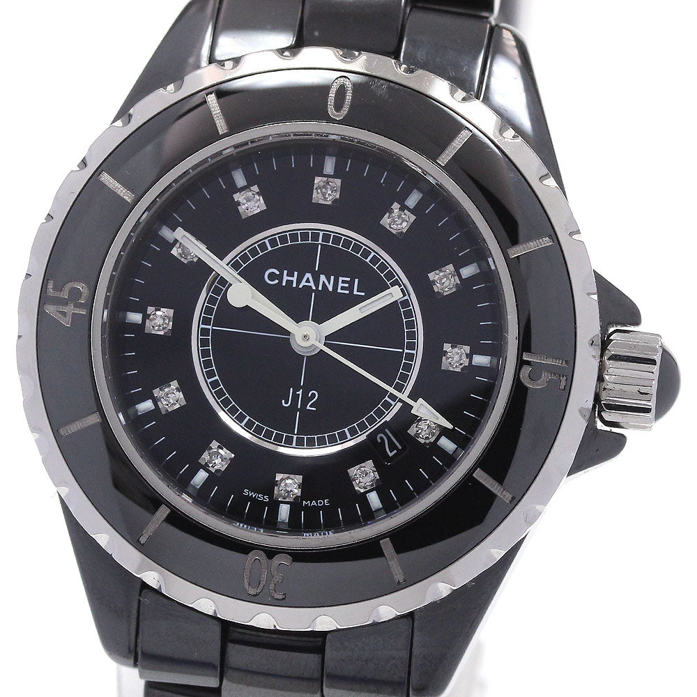 CHANEL J12 H1625 Black ceramic 33mm 12P diamond black Dial Quartz Ladiesh_869402