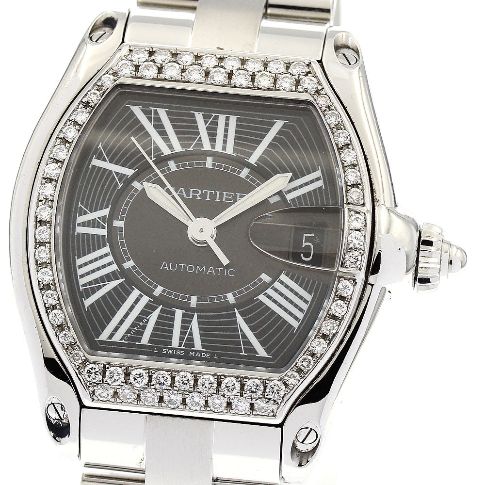 CARTIER Roadster LM W62041V3 After diamond bezel black Dial Automatic Men's Watch_869475