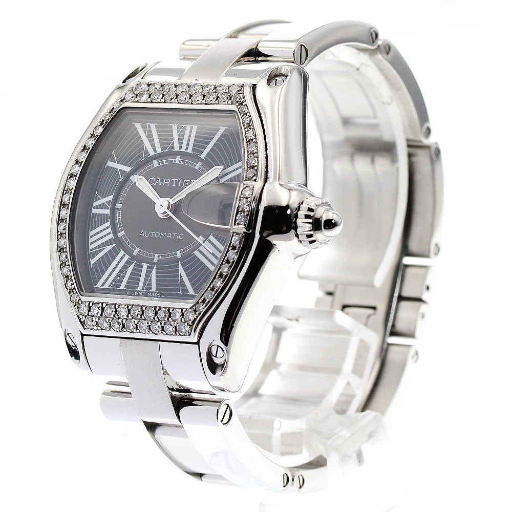 CARTIER Roadster LM W62041V3 After diamond bezel black Dial Automatic Men's Watch_869475