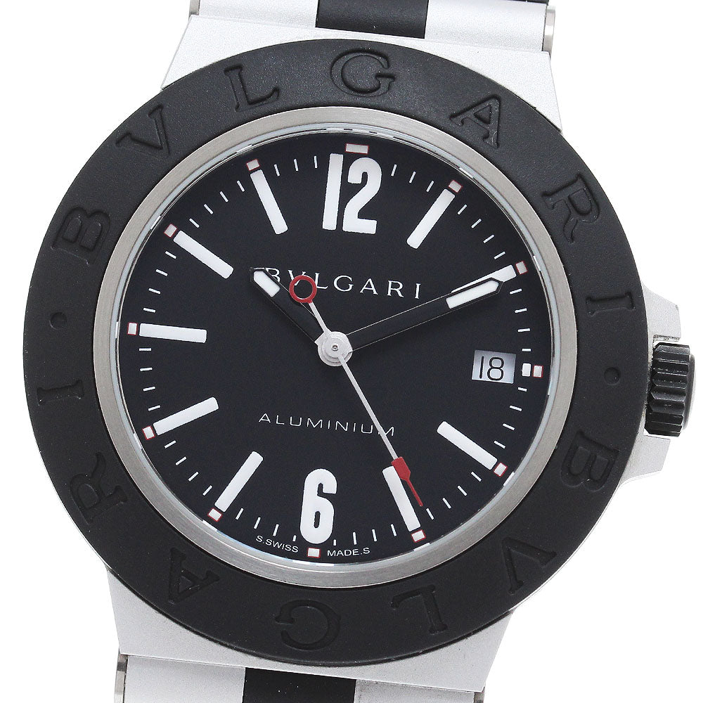 BVLGARI Aluminum BB40AT Date Black Dial Automatic Men's Watch_869503