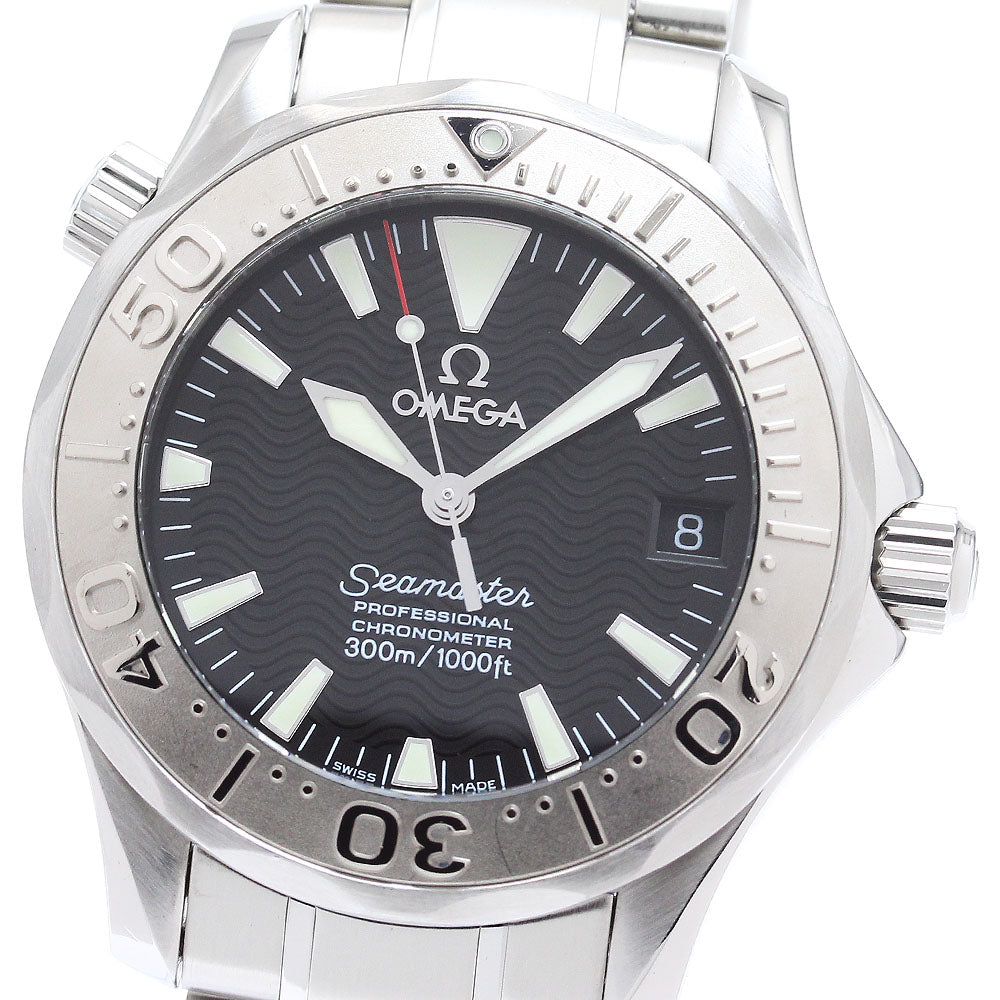 OMEGA Seamaster300 2236.50 WG bezel date black Dial Automatic Boy's Watch_869504