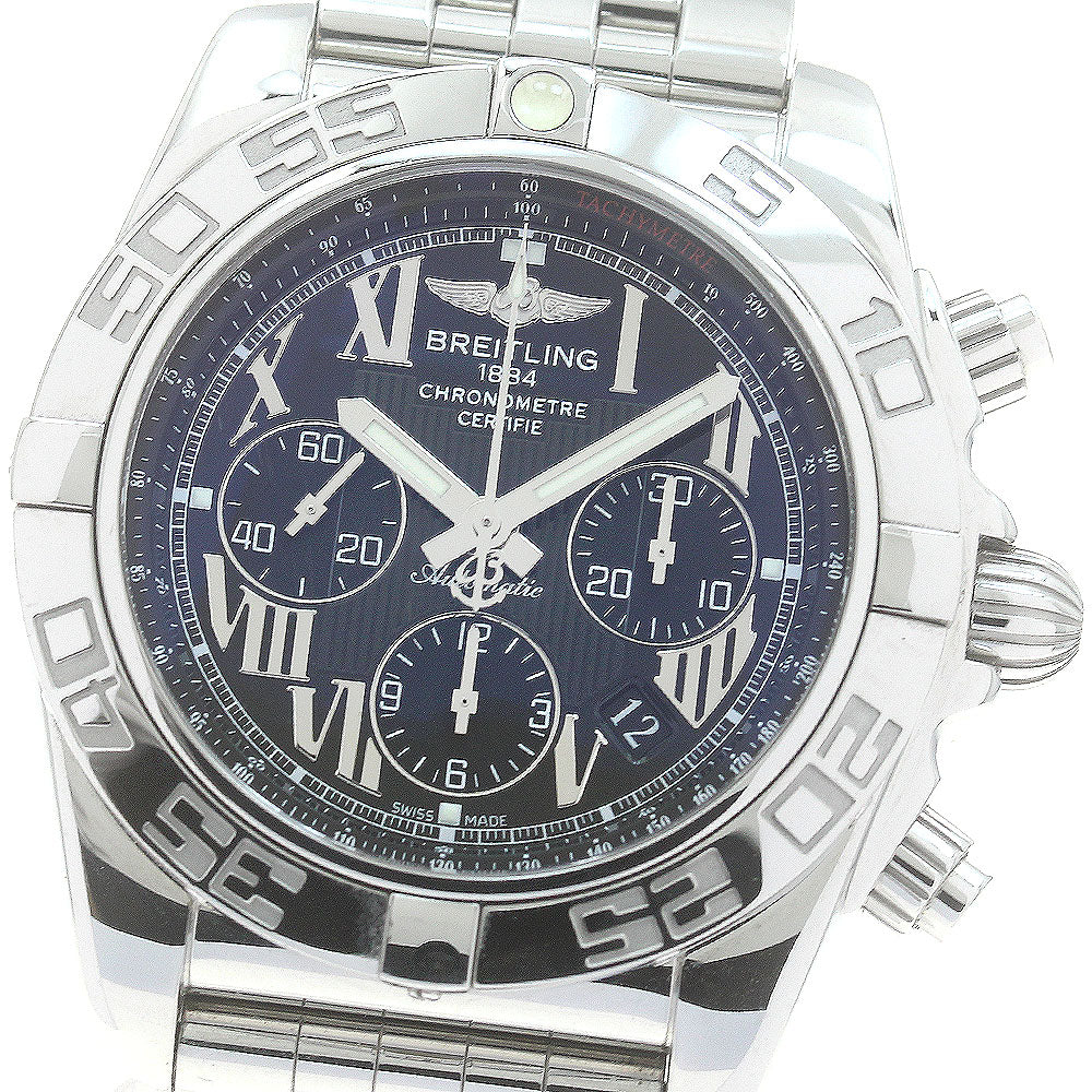 BREITLING Chronomat 44 AB0110 Chronograph Black Dial Automatic Men's _869570