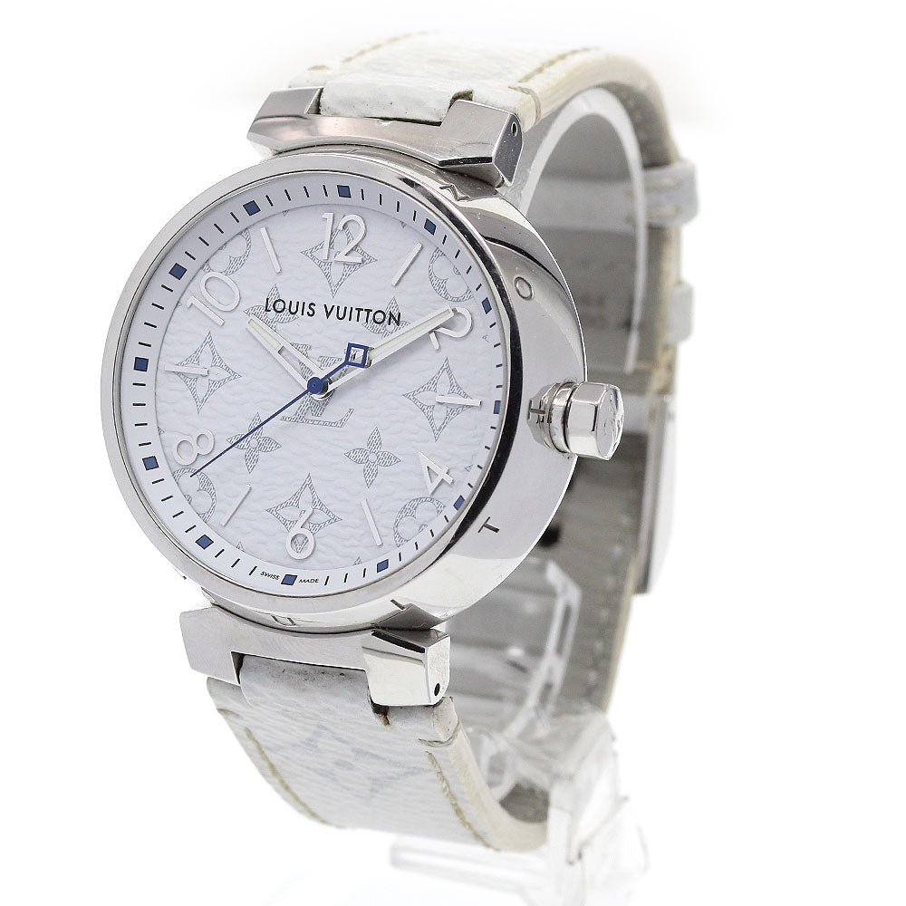 LOUIS VUITTON Tambourg GM QA114 Monogram white Dial Quartz Men's Watch_869587
