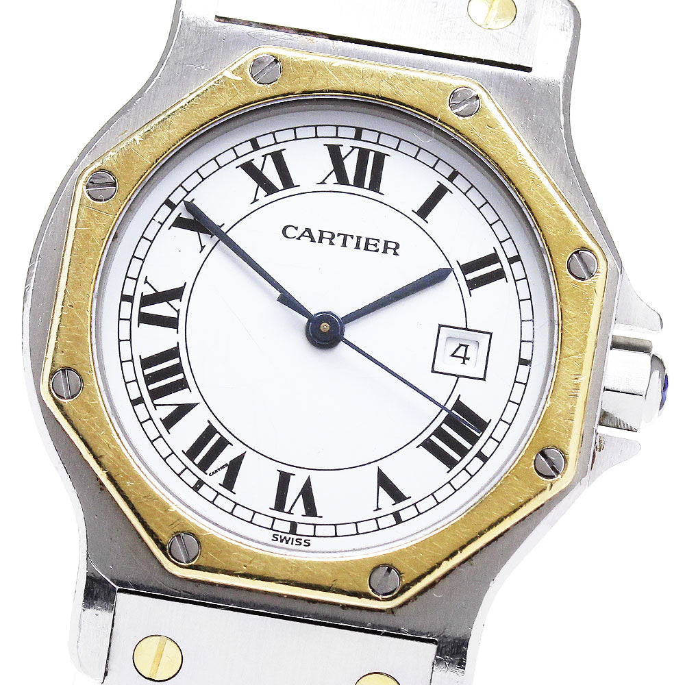 CARTIER Santos Octagon LM 81037288 Date white Dial Automatic Men's Watch_869593