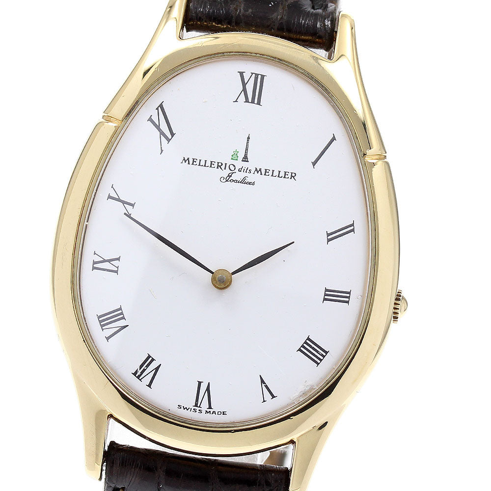 MELLERIO dits MELLER Lanuf 18K Yellow Gold Silver Dial Quartz Men's Watch_869601