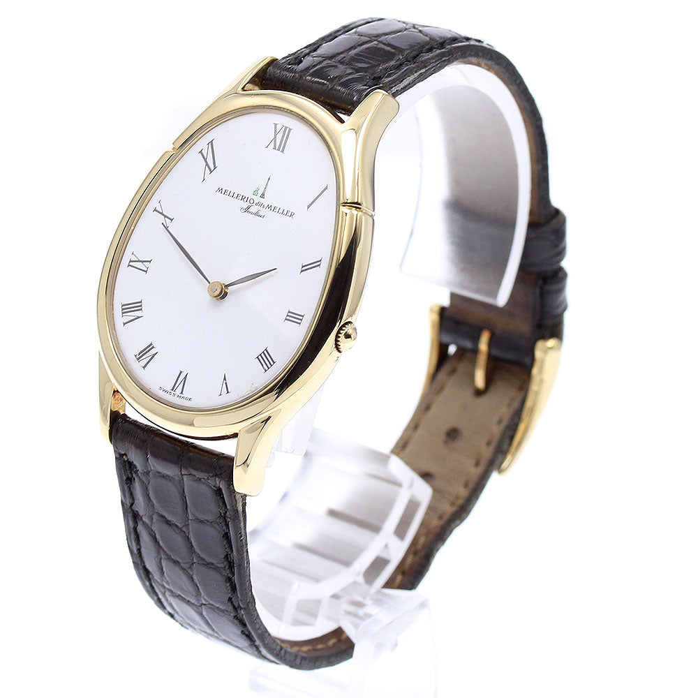 MELLERIO dits MELLER Lanuf 18K Yellow Gold Silver Dial Quartz Men's Watch_869601