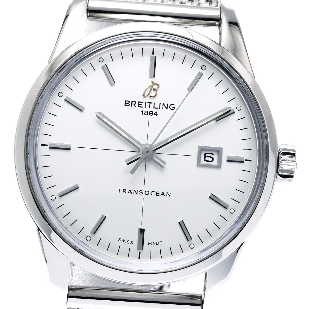 BREITLING Transocean A10360 Date Silver Dial Automatic Men's Watch_869607
