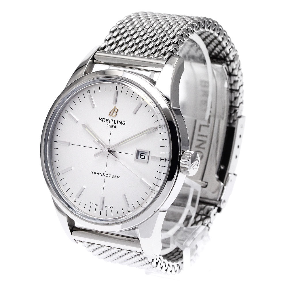 BREITLING Transocean A10360 Date Silver Dial Automatic Men's Watch_869607