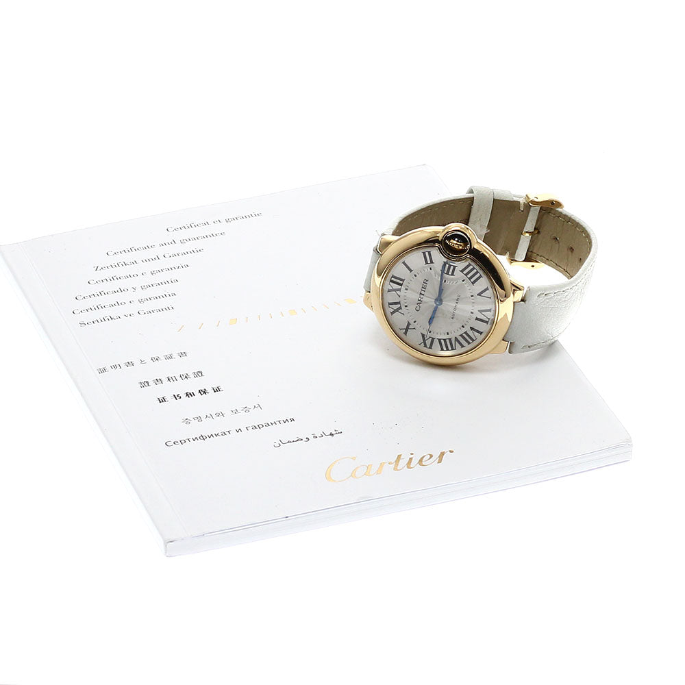 CARTIER Baron blue W6900356 18K Yellow Gold Silver Dial Automatic Boy's_869645