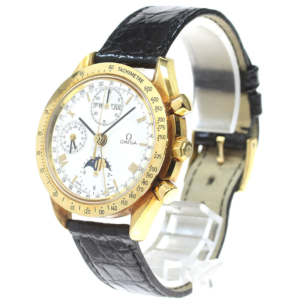 OMEGA Speedmaster BA175.0034 K18YG Cal.1151 white Dial Automatic Men's Watch_869691