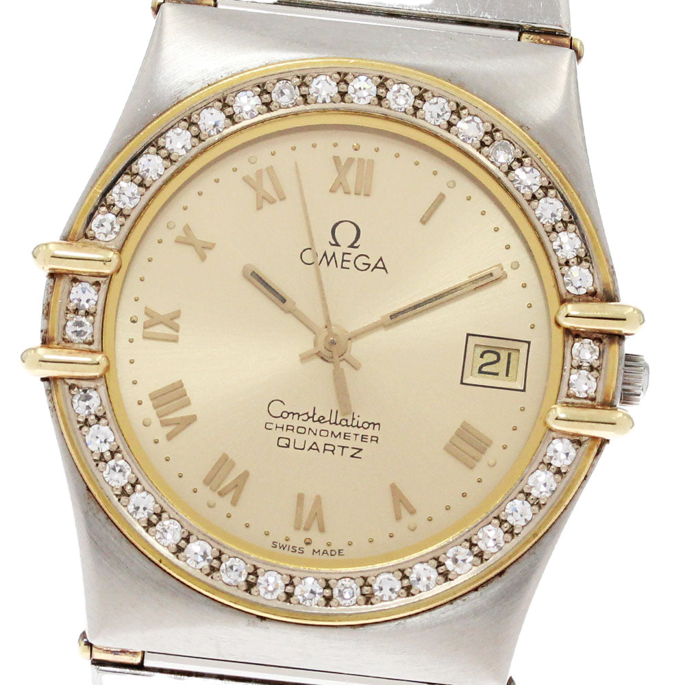 OMEGA Constellation 1312.10 After diamond bezel gold Dial Quartz Men's Watch_869775
